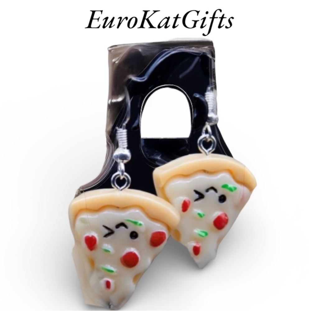 NEW Fun Unique Fashion Jewelry Pizza Slice Earrings NWT - Picture 4 of 4